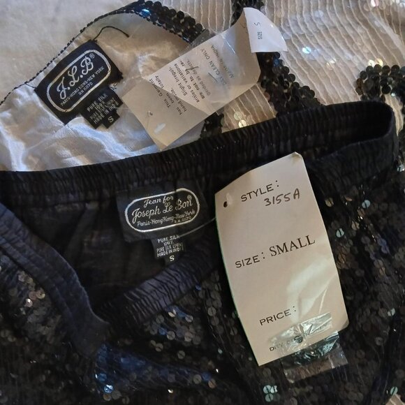 NWT vintage 1980s handmade silk and sequin blouse and skirt set size small - Picture 8 of 8